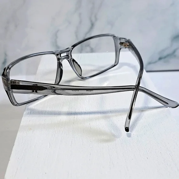 Made USA Rx'able eyeglass frame gray crystal glasses full rim men NEW 58-15-140 - Picture 3 of 5